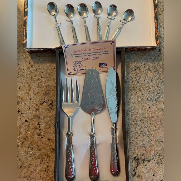 Silver plated serving set - Picture 1 of 7